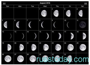 Дни убывающей луны в августе 2018 года